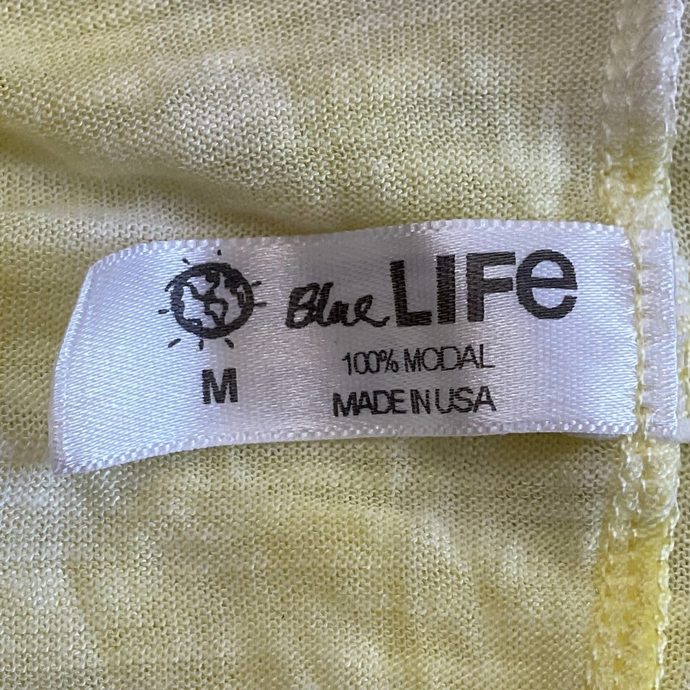 Blue Life Yellow Tie Dye Asymmetrical Hem T-Shirt - Picture 3 of 4